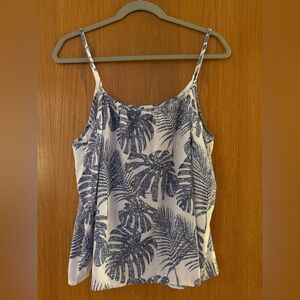 a.n.a Blue and White Leaf Print Camisole